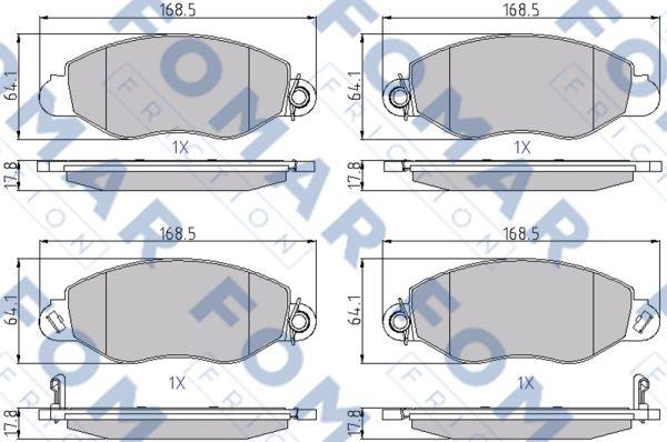 FOMAR Friction FO 684781 - Тормозные колодки, дисковые, комплект autospares.lv