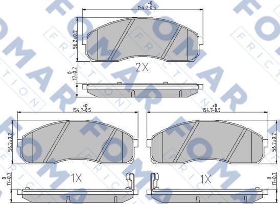 FOMAR Friction FO 685981 - Тормозные колодки, дисковые, комплект autospares.lv