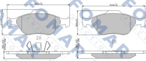 FOMAR Friction FO 685181 - Тормозные колодки, дисковые, комплект autospares.lv