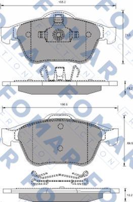 FOMAR Friction FO 686481 - Тормозные колодки, дисковые, комплект autospares.lv