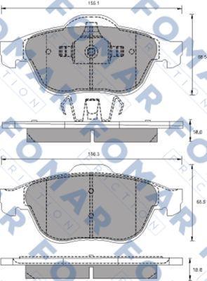 FOMAR Friction FO 686281 - Тормозные колодки, дисковые, комплект autospares.lv