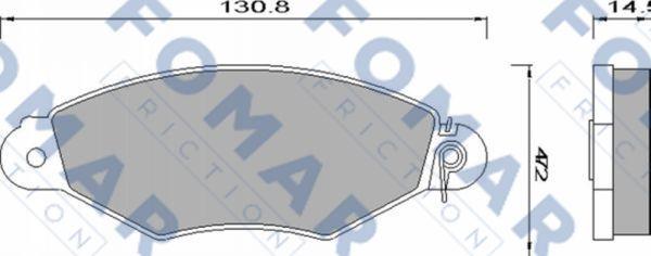 FOMAR Friction FO 680981 - Тормозные колодки, дисковые, комплект autospares.lv