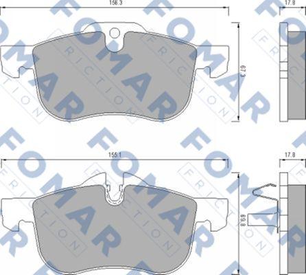 FOMAR Friction FO 680381 - Тормозные колодки, дисковые, комплект autospares.lv