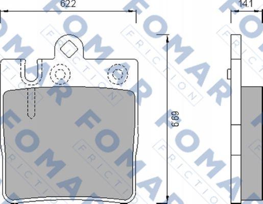 FOMAR Friction FO 680281 - Тормозные колодки, дисковые, комплект autospares.lv