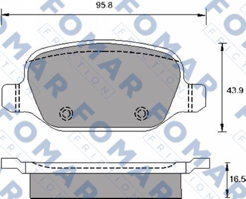 FOMAR Friction FO 688581 - Тормозные колодки, дисковые, комплект autospares.lv