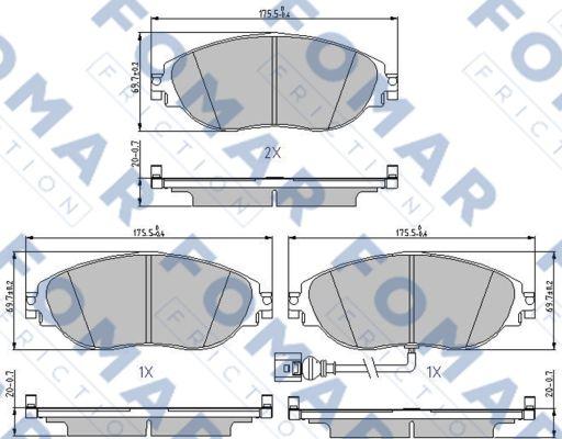 FOMAR Friction FO 688081 - Тормозные колодки, дисковые, комплект autospares.lv