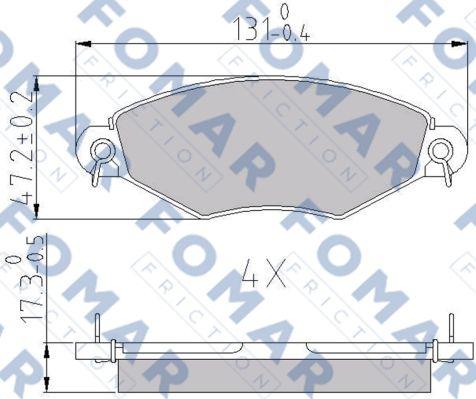 FOMAR Friction FO 688181 - Тормозные колодки, дисковые, комплект autospares.lv