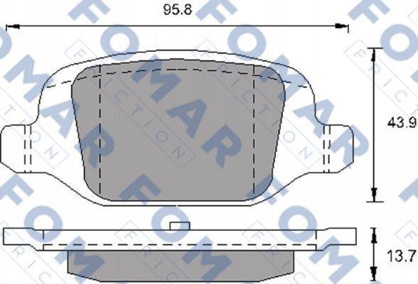 FOMAR Friction FO 688881 - Тормозные колодки, дисковые, комплект autospares.lv