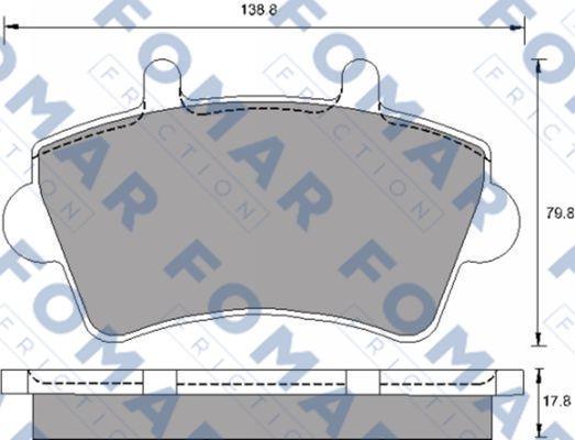 FOMAR Friction FO 683681 - Тормозные колодки, дисковые, комплект autospares.lv