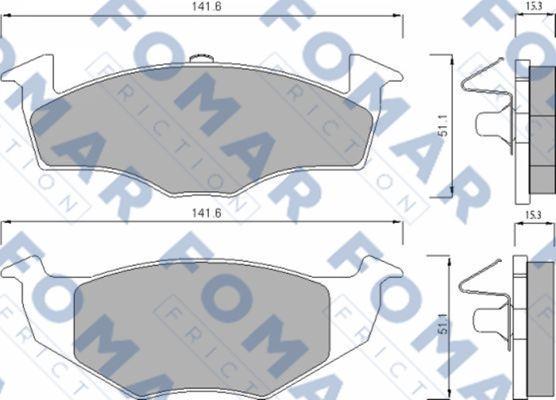 FOMAR Friction FO 682581 - Тормозные колодки, дисковые, комплект autospares.lv