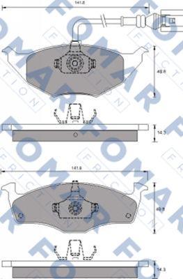 FOMAR Friction FO 687881 - Тормозные колодки, дисковые, комплект autospares.lv