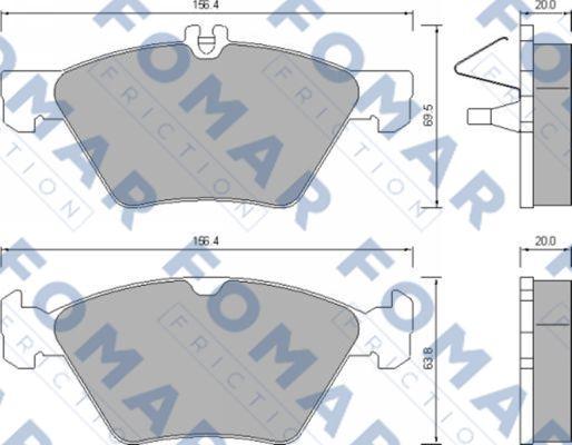 FOMAR Friction FO 639081 - Тормозные колодки, дисковые, комплект autospares.lv