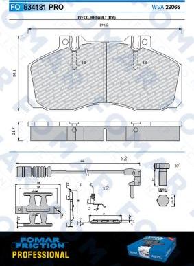 FOMAR Friction FO 634181 - Тормозные колодки, дисковые, комплект autospares.lv