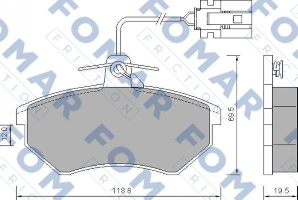 FOMAR Friction FO 634381 - Тормозные колодки, дисковые, комплект autospares.lv