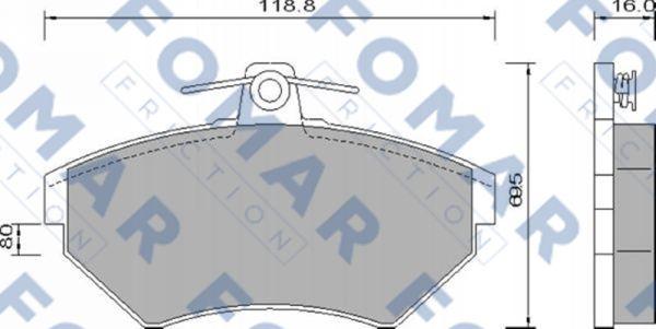 FOMAR Friction FO 634281 - Тормозные колодки, дисковые, комплект autospares.lv