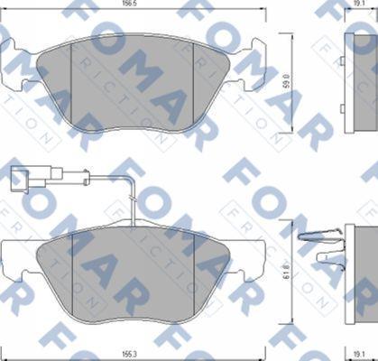 FOMAR Friction FO 635381 - Тормозные колодки, дисковые, комплект autospares.lv