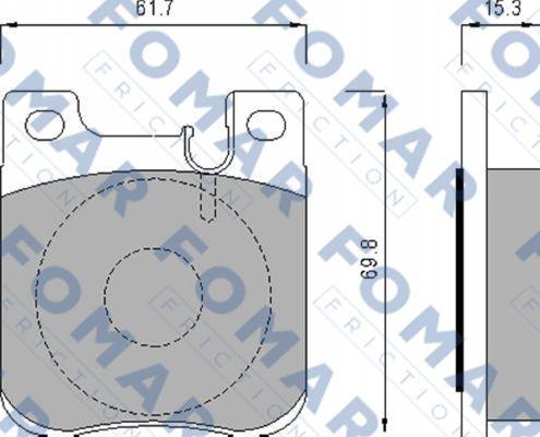 FOMAR Friction FO 631781 - Тормозные колодки, дисковые, комплект autospares.lv