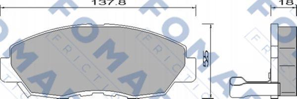 FOMAR Friction FO 633881 - Тормозные колодки, дисковые, комплект autospares.lv