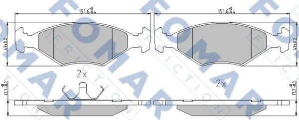 FOMAR Friction FO 632881 - Тормозные колодки, дисковые, комплект autospares.lv