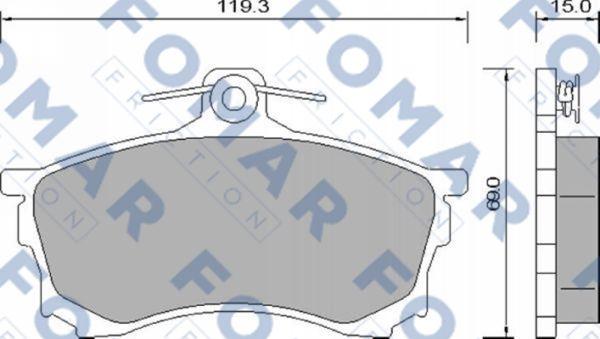 FOMAR Friction FO 637981 - Тормозные колодки, дисковые, комплект autospares.lv