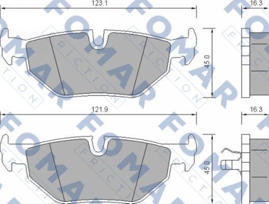 FOMAR Friction FO 637181 - Тормозные колодки, дисковые, комплект autospares.lv