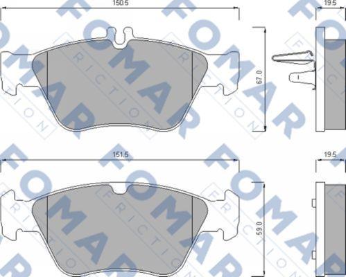 FOMAR Friction FO 637781 - Тормозные колодки, дисковые, комплект autospares.lv