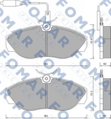 FOMAR Friction FO 629481 - Тормозные колодки, дисковые, комплект autospares.lv