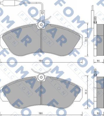 FOMAR Friction FO 629681 - Тормозные колодки, дисковые, комплект autospares.lv