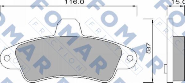 FOMAR Friction FO 625081 - Тормозные колодки, дисковые, комплект autospares.lv