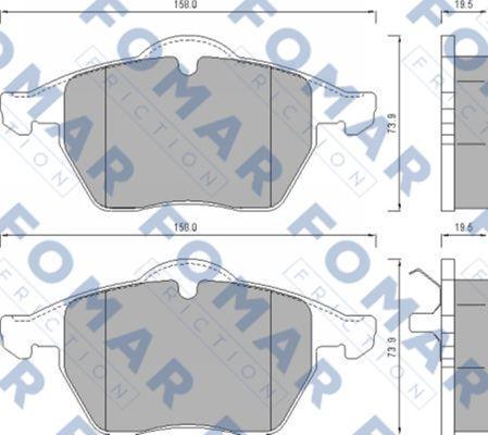 FOMAR Friction FO 625181 - Тормозные колодки, дисковые, комплект autospares.lv