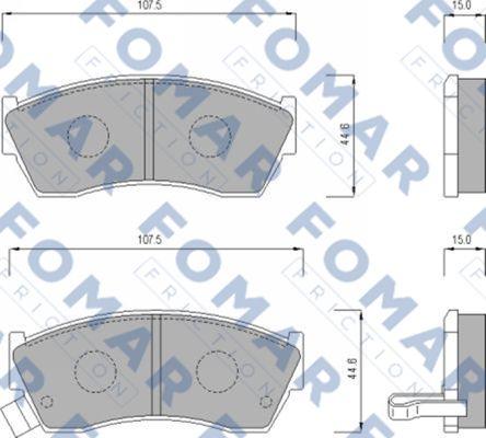 FOMAR Friction FO 620081 - Тормозные колодки, дисковые, комплект autospares.lv