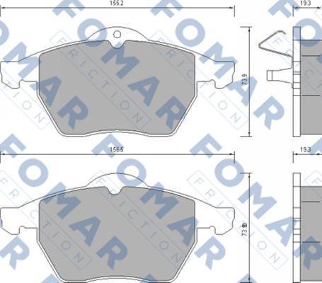 FOMAR Friction FO 628781 - Тормозные колодки, дисковые, комплект autospares.lv