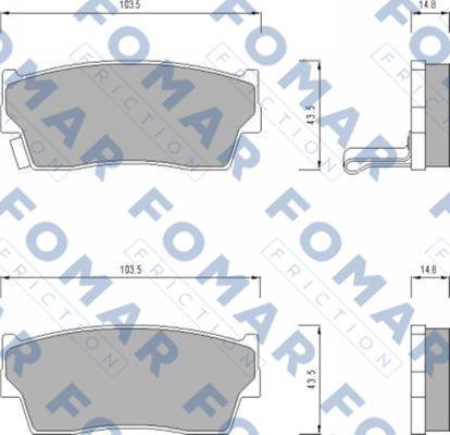 FOMAR Friction FO 623781 - Тормозные колодки, дисковые, комплект autospares.lv