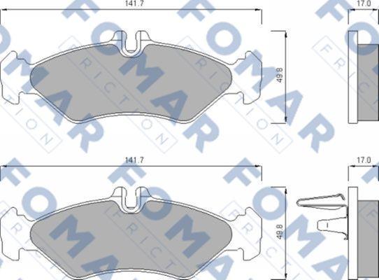 FOMAR Friction FO 627481 - Тормозные колодки, дисковые, комплект autospares.lv