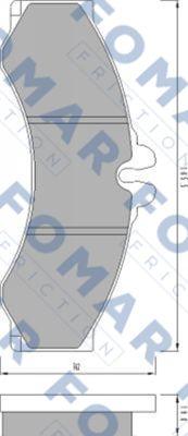 FOMAR Friction FO 627681 - Тормозные колодки, дисковые, комплект autospares.lv