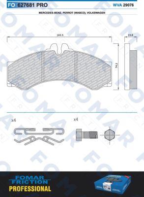 FOMAR Friction FO 627681 - Тормозные колодки, дисковые, комплект autospares.lv