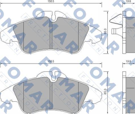 FOMAR Friction FO 627281 - Тормозные колодки, дисковые, комплект autospares.lv