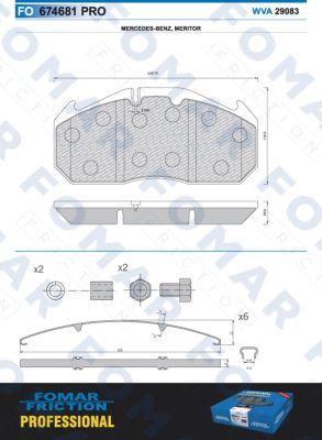 FOMAR Friction FO 674681 - Тормозные колодки, дисковые, комплект autospares.lv