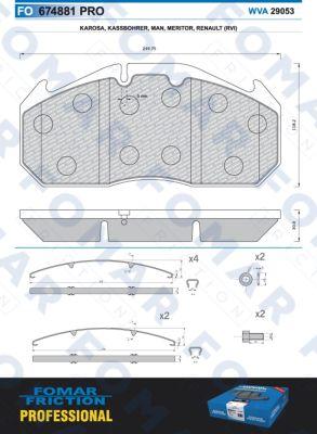 FOMAR Friction FO 674881 - Тормозные колодки, дисковые, комплект autospares.lv