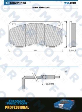 FOMAR Friction FO 676781 - Тормозные колодки, дисковые, комплект autospares.lv