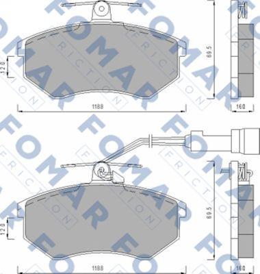 FOMAR Friction FO 670281 - Тормозные колодки, дисковые, комплект autospares.lv