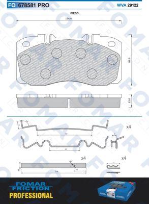 FOMAR Friction FO 678581 - Тормозные колодки, дисковые, комплект autospares.lv