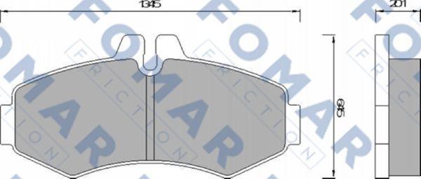 FOMAR Friction FO 678681 - Тормозные колодки, дисковые, комплект autospares.lv