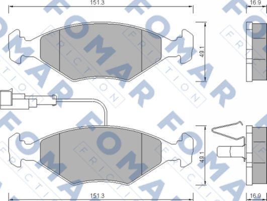 FOMAR Friction FO 673181 - Тормозные колодки, дисковые, комплект autospares.lv