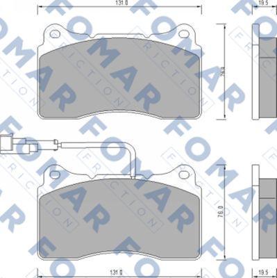 FOMAR Friction FO 672981 - Тормозные колодки, дисковые, комплект autospares.lv