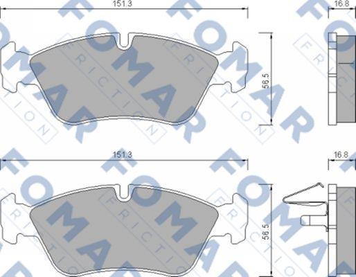 FOMAR Friction FO 672581 - Тормозные колодки, дисковые, комплект autospares.lv