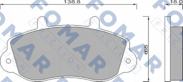 FOMAR Friction FO 677381 - Тормозные колодки, дисковые, комплект autospares.lv