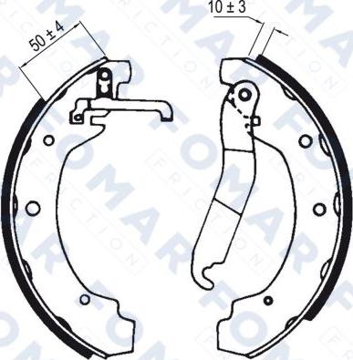 FOMAR Friction FO 0498 - Комплект тормозных колодок, барабанные autospares.lv