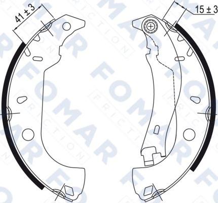 FOMAR Friction FO 0458 - Комплект тормозных колодок, барабанные autospares.lv