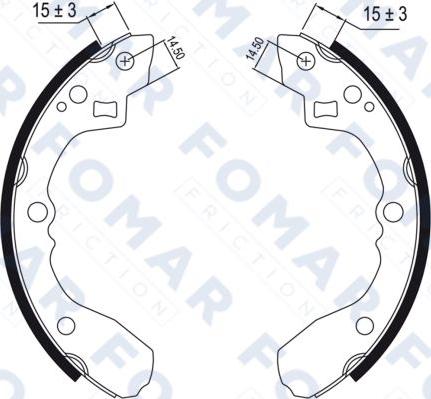 FOMAR Friction FO 0464 - Комплект тормозных колодок, барабанные autospares.lv